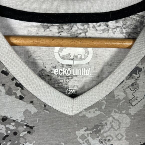 Ecko Unltd Graphic T Shirt Mens XXL Gray Camo Spray Paint Streetwear NWT - Picture 3 of 9